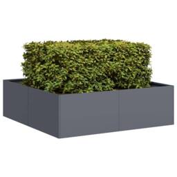 Berkfield Home Planter Anthracite 100x100x30 cm Steel in Dark Grey - Size: 100 x 100 x 30 cm - thumbnail 2