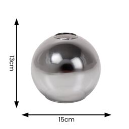 ValueLights Bellamy Easy Fit Smoke Glass Shade with 4W LED Warm White Bulb in Metallics - Size: 6 inches - thumbnail 6