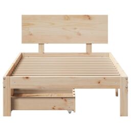Berkfield Home Bed Frame with Drawers without Mattress 90x190 cm Single in Brown - thumbnail 4
