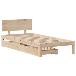 Berkfield Home Bed Frame with Drawers without Mattress 90x190 cm Single in Brown - thumbnail 3