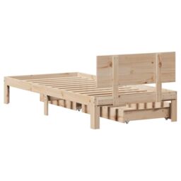 Berkfield Home Bed Frame with Drawers without Mattress 90x190 cm Single in Brown - thumbnail 6