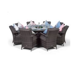 Thats Furniture Arizona Round 8 Seater Rattan Dining Set with Ice Bucket Drinks Cooler in Grey - thumbnail 5