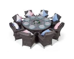 Thats Furniture Arizona Round 8 Seater Rattan Dining Set with Ice Bucket Drinks Cooler in Grey - thumbnail 3