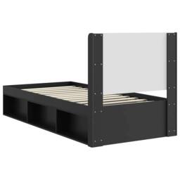 Berkfield Home Bed Frame with Storage & Headboard Black 75 x 190 cm - thumbnail 7