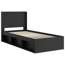 Berkfield Home Bed Frame with Storage & Headboard Black 75 x 190 cm - thumbnail 4