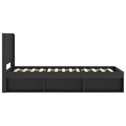 Berkfield Home Bed Frame with Storage & Headboard Black 75 x 190 cm - thumbnail 6