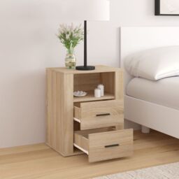 Berkfield Home Bedside Cabinet Sonoma Oak 50x36x60 cm Engineered Wood in Brown - Size: 50 x 36 x 60 cm - thumbnail 3