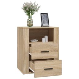 Berkfield Home Bedside Cabinet Sonoma Oak 50x36x60 cm Engineered Wood in Brown - Size: 50 x 36 x 60 cm - thumbnail 5