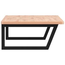 Berkfield Home Basin Shelf Wall Mounted Steel & Solid Wood Beech in Brown - thumbnail 5