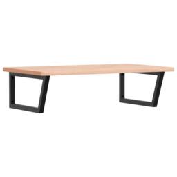 Berkfield Home Basin Shelf Wall Mounted Steel & Solid Wood Beech in Brown - thumbnail 1