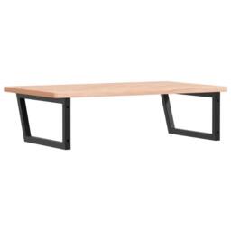Berkfield Home Basin Shelf Wall Mounted Steel & Solid Wood Beech in Brown - thumbnail 6