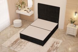 "Somnior Eleanor Plush Divan Bed Set with Pillowtop Mattress & 54"" Headboard in Black - Size: Super King" - thumbnail 5