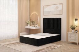 "Somnior Eleanor Plush Divan Bed Set with Pillowtop Mattress & 54"" Headboard in Black - Size: Super King" - thumbnail 4