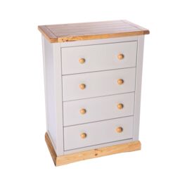 Cabinet Bits Bomporto 4 Drawer Chest of Drawers Wood Knob in Light Grey - thumbnail 3