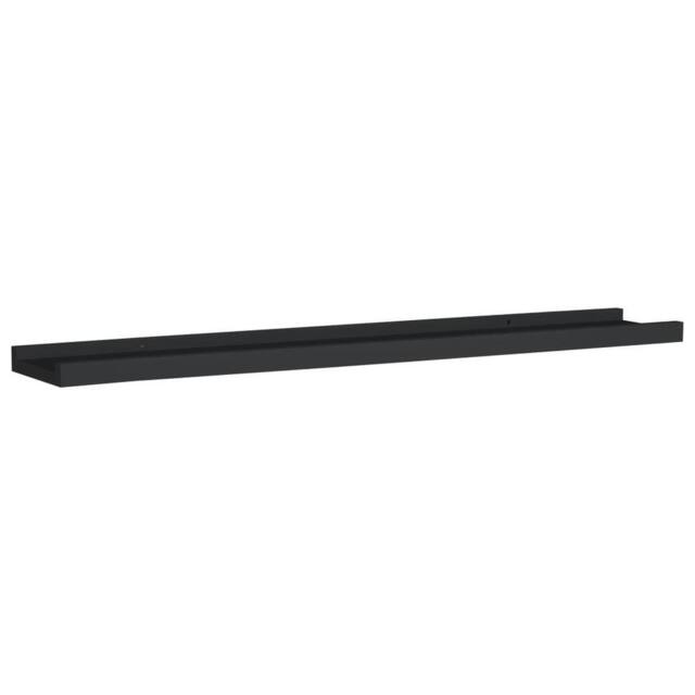 Berkfield Home Picture Frame Ledge Shelves 2 pcs Black 80x9x3 cm MDF - Size: 80 x 9 x 3 cm - image 1