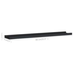 Berkfield Home Picture Frame Ledge Shelves 2 pcs Black 80x9x3 cm MDF - Size: 80 x 9 x 3 cm - thumbnail 8