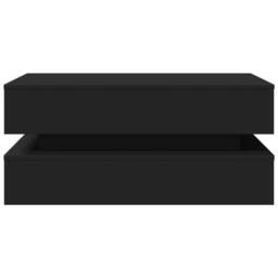 Berkfield Home Coffee Table with LED Lights Black 90x50x40 cm - Size: 90 x 50 x 40 cm - thumbnail 7