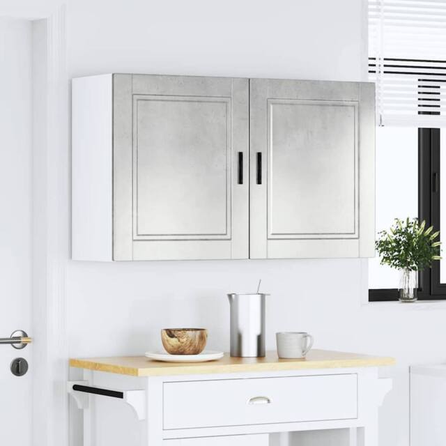 Berkfield Home Kitchen Wall Cabinets 2 pcs¬†Porto Concrete Grey Engineered Wood - image 1
