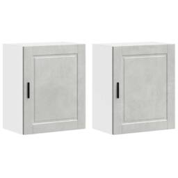 Berkfield Home Kitchen Wall Cabinets 2 pcs¬†Porto Concrete Grey Engineered Wood - thumbnail 3