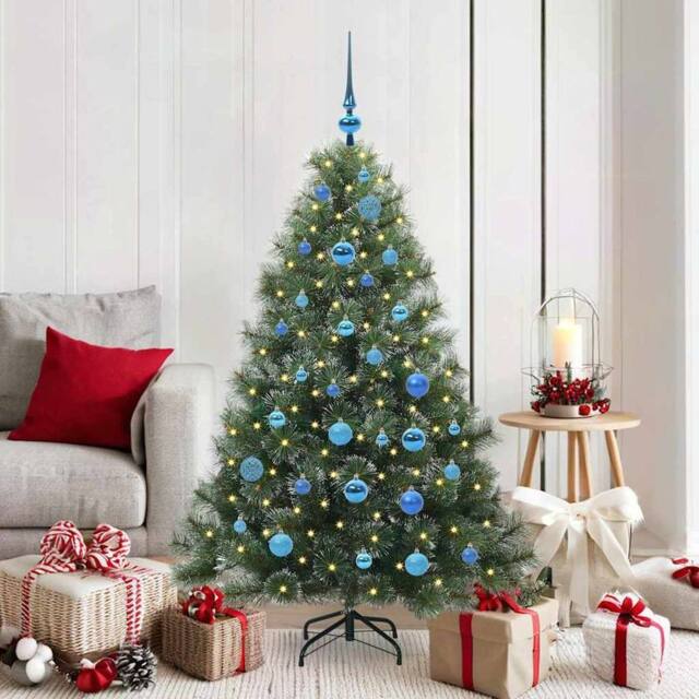 Berkfield Home Artificial Christmas Tree with 150 LEDs Green 150 cm PE & PVC - image 1