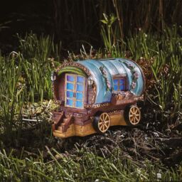 mysmartbuy Solar Powered Gypsy Rose Caravan LED Light Up Garden Ornament - thumbnail 2