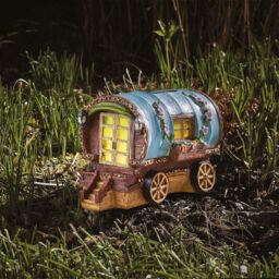 mysmartbuy Solar Powered Gypsy Rose Caravan LED Light Up Garden Ornament - thumbnail 1