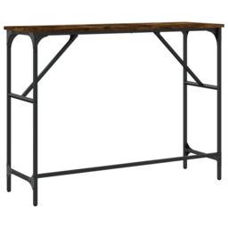 Berkfield Home Console Table Smoked Oak 100x32x75 cm Engineered Wood in Brown - Size: 100 x 32 x 75 cm - thumbnail 6