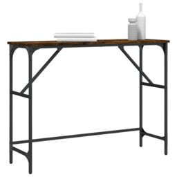 Berkfield Home Console Table Smoked Oak 100x32x75 cm Engineered Wood in Brown - Size: 100 x 32 x 75 cm - thumbnail 3