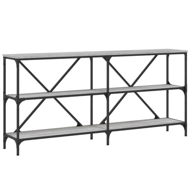 Berkfield Home Console Table Grey Sonoma 160x30x75 cm Engineered Wood & Iron - Size: 160 x 30 x 75 cm - image 1