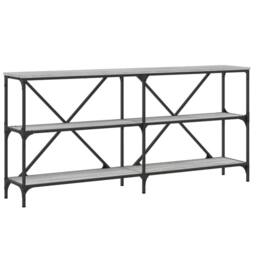 Berkfield Home Console Table Grey Sonoma 160x30x75 cm Engineered Wood & Iron - Size: 160 x 30 x 75 cm - thumbnail 1