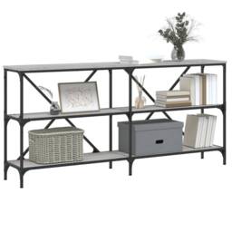 Berkfield Home Console Table Grey Sonoma 160x30x75 cm Engineered Wood & Iron - Size: 160 x 30 x 75 cm - thumbnail 3