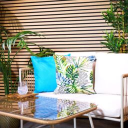 icon Indoor & Outdoor Waterproof Cushion, Palm & Aqua (4-Pack) - Size: 43 cm x 43 cm - thumbnail 4