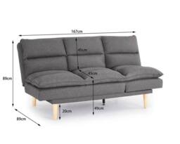 Home Detail Idris Fabric Sofa Bed With Pillow Topper Cushions & Chaise Feature & Wooden Legs in Grey - thumbnail 6