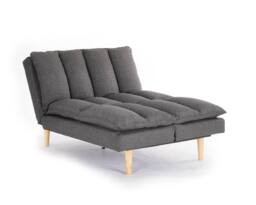 Home Detail Idris Fabric Sofa Bed With Pillow Topper Cushions & Chaise Feature & Wooden Legs in Grey - thumbnail 5