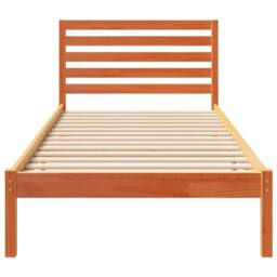 Berkfield Home with Headboard Wax brown 90 x 220 cm Solid pine wood - thumbnail 5
