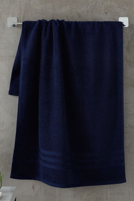 Catherine Lansfield 'Zero Twist' Cotton Bath Sheet Pair in Navy - image 1