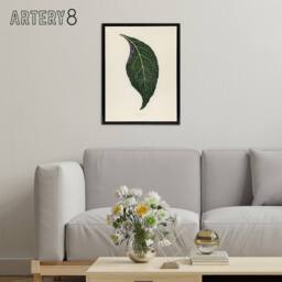 "Artery8 Vintage Botanical Nerve Plant Leaf Fawcett Black Framed Canvas Art in Beige - Size: W12"" x H16""" - thumbnail 3