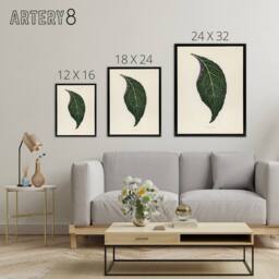 "Artery8 Vintage Botanical Nerve Plant Leaf Fawcett Black Framed Canvas Art in Beige - Size: W12"" x H16""" - thumbnail 4