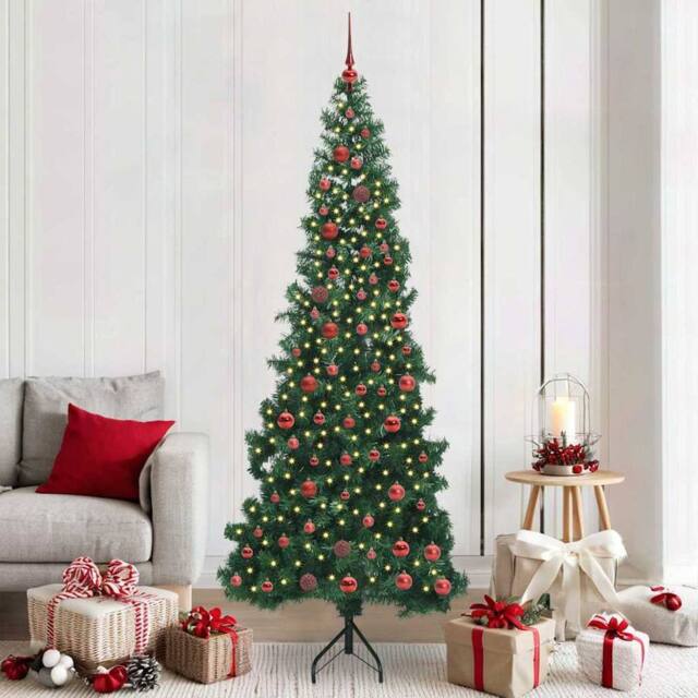 Berkfield Home Corner Artificial Christmas Tree Green 210 cm PVC & Metal - image 1