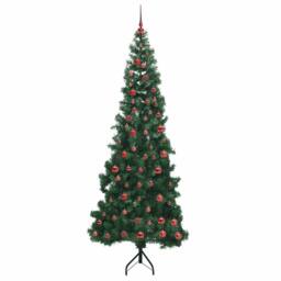 Berkfield Home Corner Artificial Christmas Tree Green 210 cm PVC & Metal - thumbnail 4