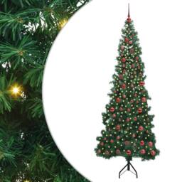 Berkfield Home Corner Artificial Christmas Tree Green 210 cm PVC & Metal - thumbnail 2