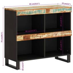 Berkfield Home Side Cabinet 85x33x75 cm Solid Wood Reclaimed - Size: 85 x 33 x 75 cm - thumbnail 9