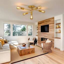 Nordara Ceiling Light 5 Arms Chandeliers Gold Industrial Fitting Living Room - thumbnail 5