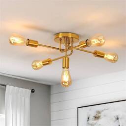 Nordara Ceiling Light 5 Arms Chandeliers Gold Industrial Fitting Living Room