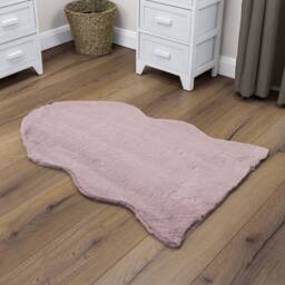 JVL Faux Fur Pelt Rug 60 x 90 cm - Soft Decorative Area Rug, Pink - thumbnail 3