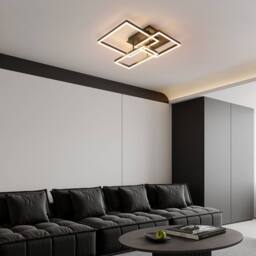 Goeco 48W Modern Square LED Ceiling Light, Dimmable Flush Mount w/ Remote in Black - thumbnail 7