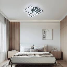 Goeco 48W Modern Square LED Ceiling Light, Dimmable Flush Mount w/ Remote in Black - thumbnail 5