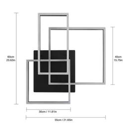 Goeco 48W Modern Square LED Ceiling Light, Dimmable Flush Mount w/ Remote in Black - thumbnail 2