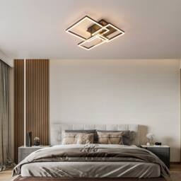 Goeco 48W Modern Square LED Ceiling Light, Dimmable Flush Mount w/ Remote in Black - thumbnail 6