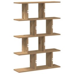Berkfield Home Wall Cube Shelf 12 Compartments Artisian Oak Engineered Wood in Brown - thumbnail 6